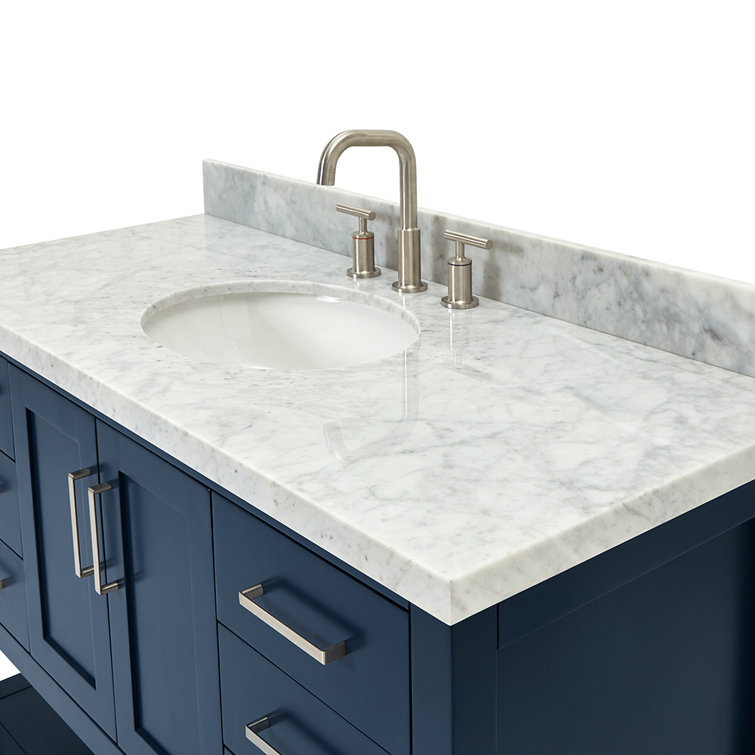 Magnolia Midnight Blue 49" Single Bathroom Vanity with Marble Top
