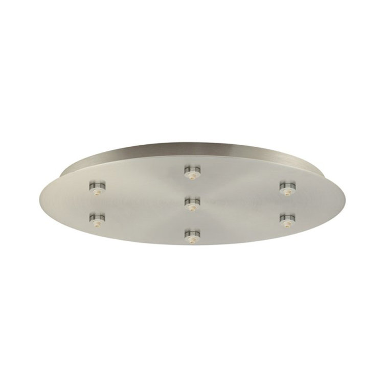Gracie Satin Nickel 7-Light LED Cluster Pendant with Frosted Glass