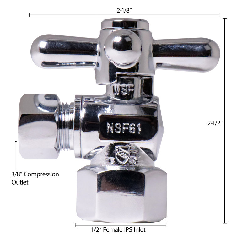 Matte Black 1/2" IPS x 3/8" OD Angle Stop Valve