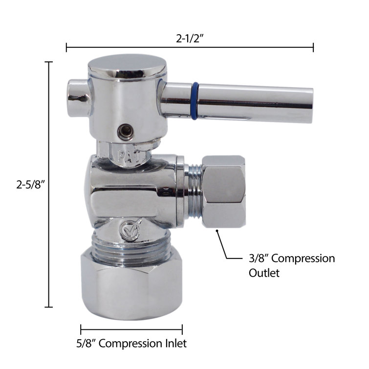 Matte Black 5/8" x 3/8" Angle Stop Valve with Lever Handle