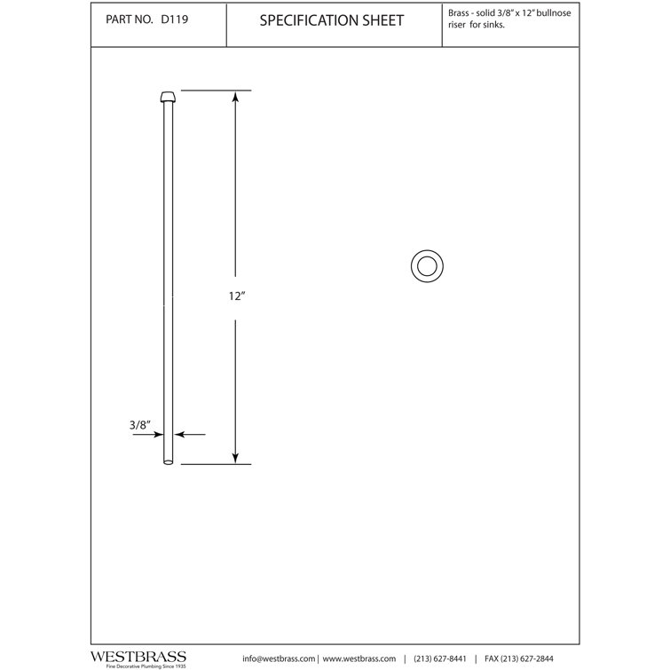 Matte Black Brass Bullnose Faucet Supply Line, 20 inches
