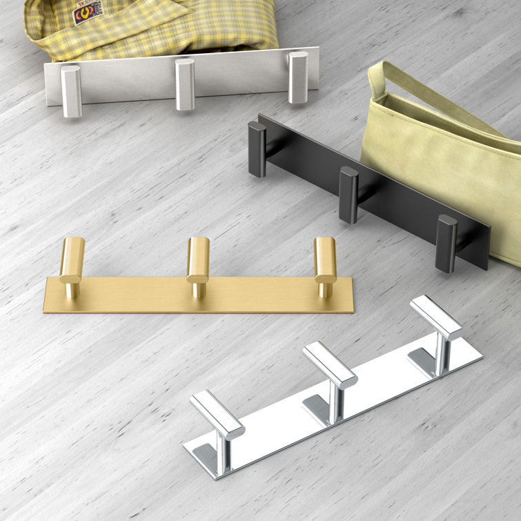 Satin Nickel Triple Modern Bathroom Towel Hook