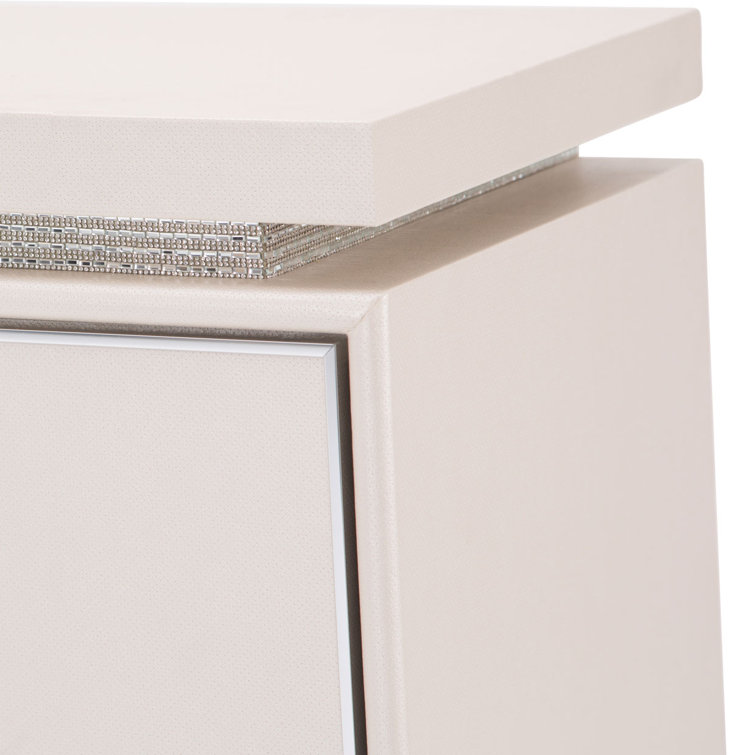 Elegant Cream 56'' Transitional Sideboard with Crystal Accents