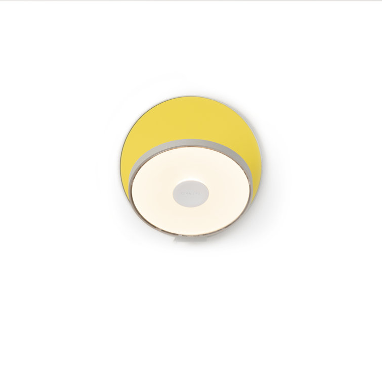 Contemporary Matte White Circular LED Wall Sconce with Dimmable Light
