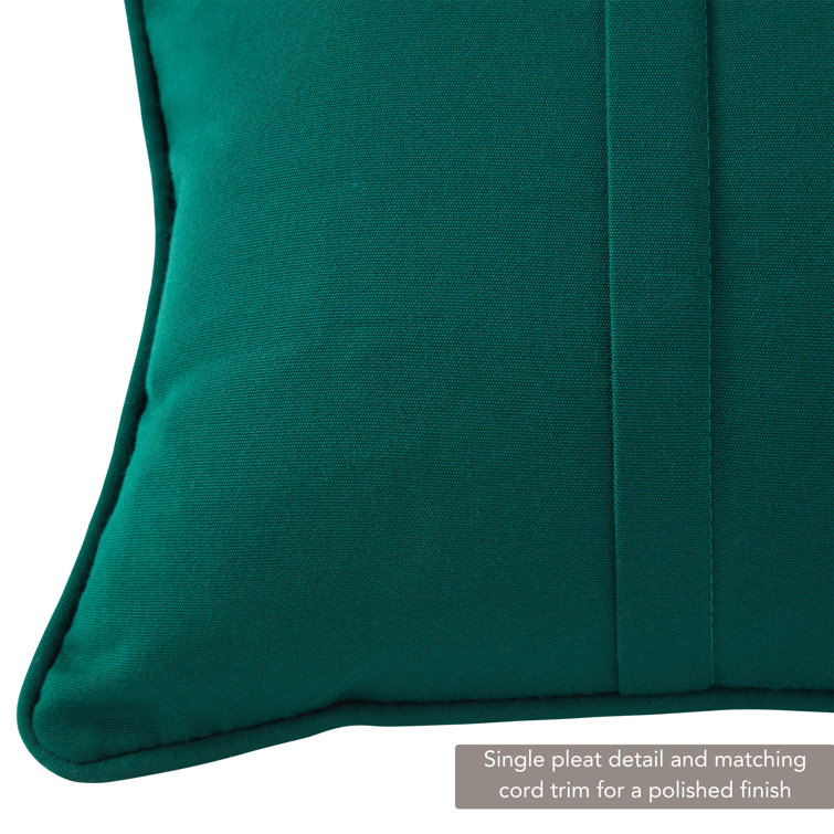 Forest Green Sunbrella Fabric Outdoor Square Throw Pillows (Set of 2)
