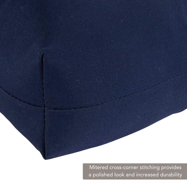 Navy Blue Polyester High Back Outdoor Chair Cushion
