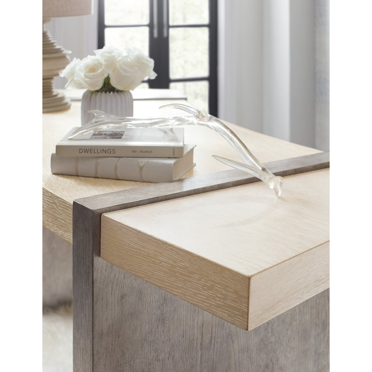 Light Brown Oak Veneer and Silver Home Office Desk