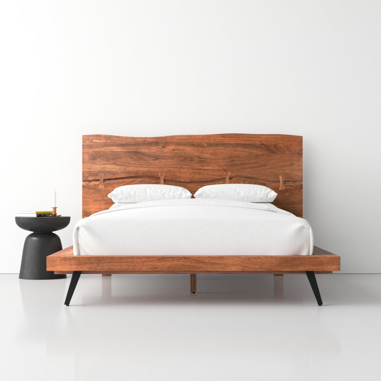 Madagascar Queen Platform Bed with Organic Edge Headboard