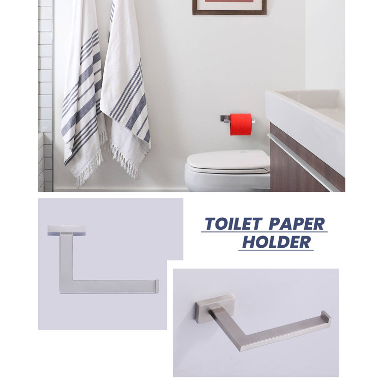 Brushed Nickel 5-Piece Modern Bathroom Hardware Set