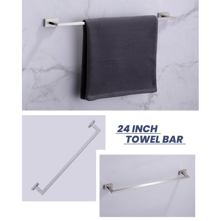 Brushed Nickel 5-Piece Modern Bathroom Hardware Set