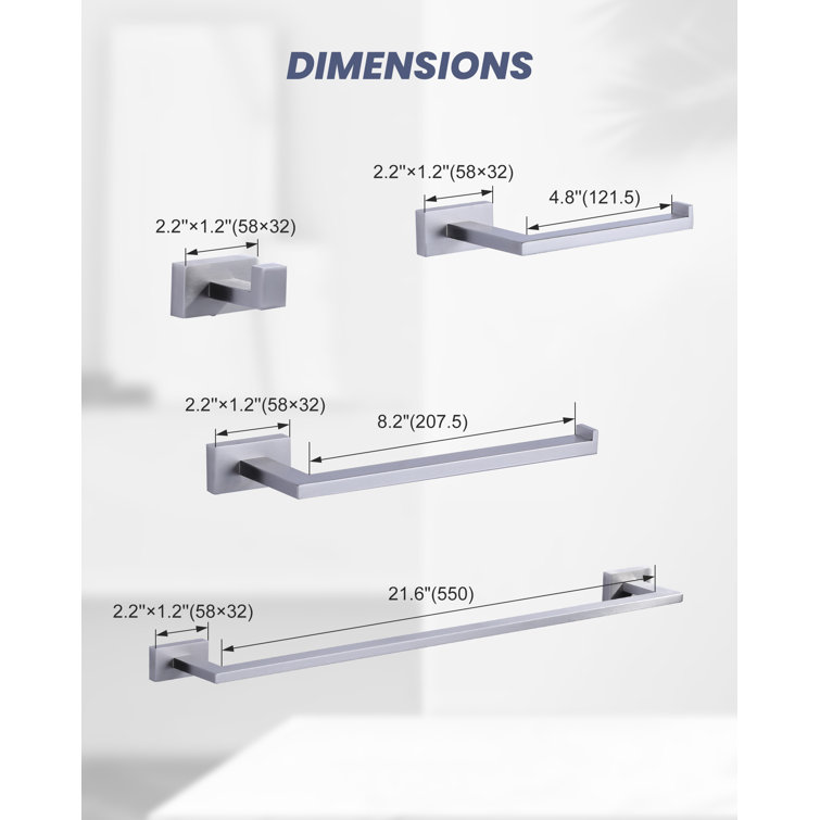 Brushed Nickel 5-Piece Modern Bathroom Hardware Set
