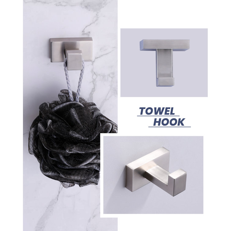 Brushed Nickel 5-Piece Modern Bathroom Hardware Set