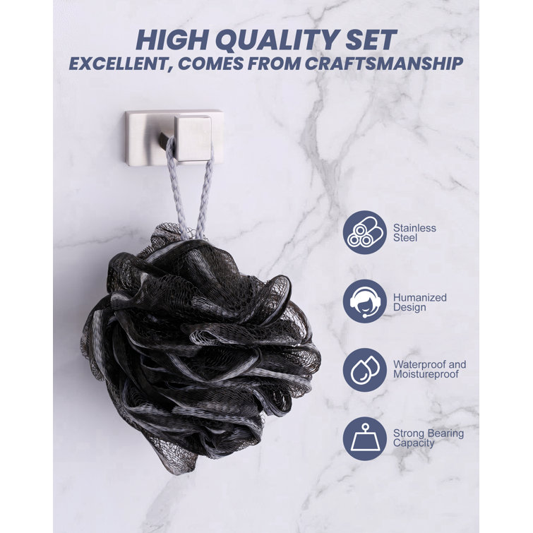 Brushed Nickel 5-Piece Modern Bathroom Hardware Set