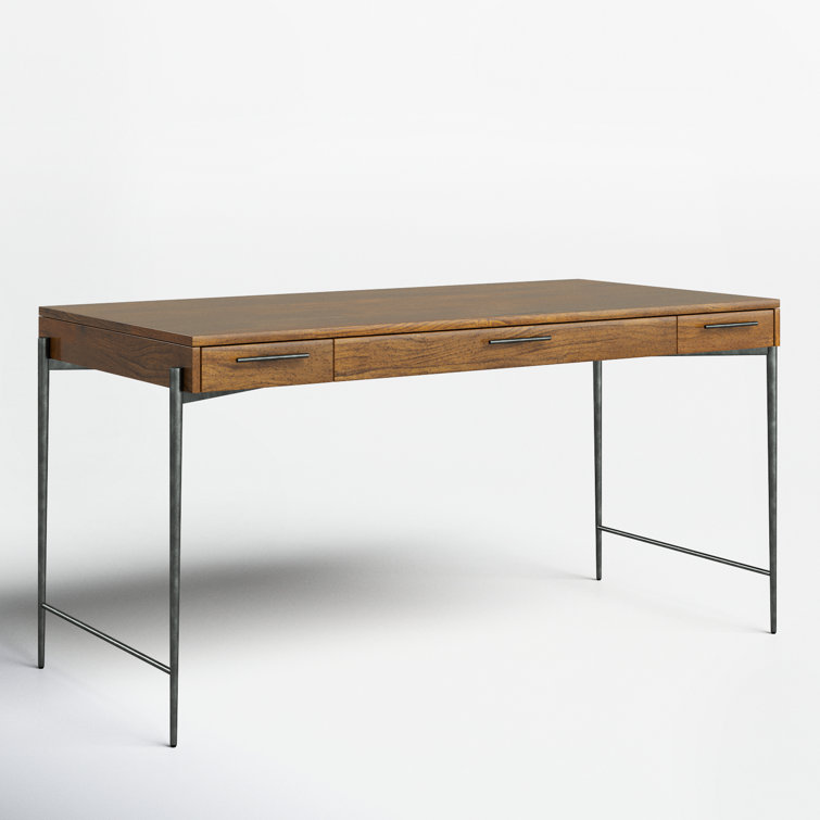 Transitional Bedford Brown Home Office Desk with 3 Drawers