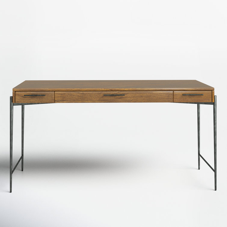Transitional Bedford Brown Home Office Desk with 3 Drawers