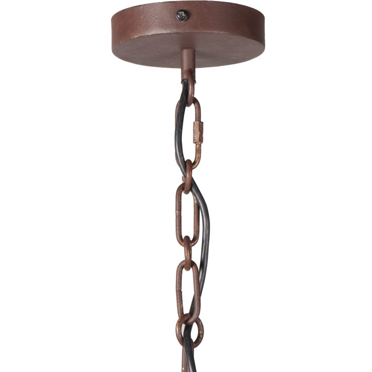 Rustic Iron and Faceted Clear Glass LED Pendant Light