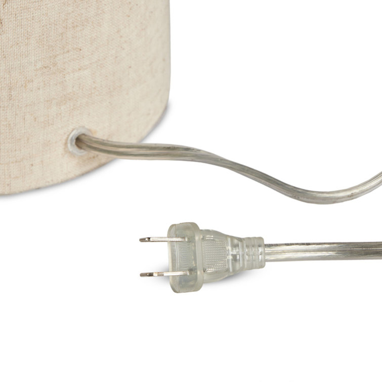 Natural Flax Linen Drum Shade Table Lamp