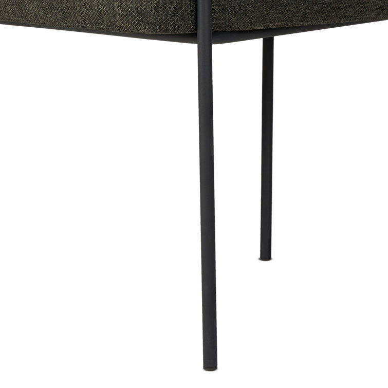 Black Woven Iron Outdoor Dining Chair with Cushions