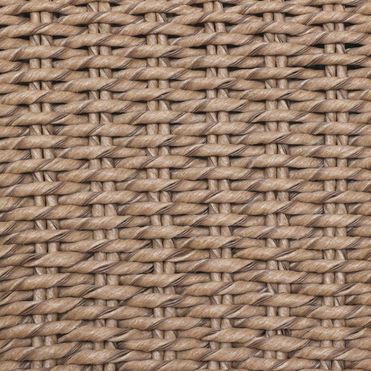 Taupe Woven Wicker and Iron Indoor/Outdoor Dining Chair