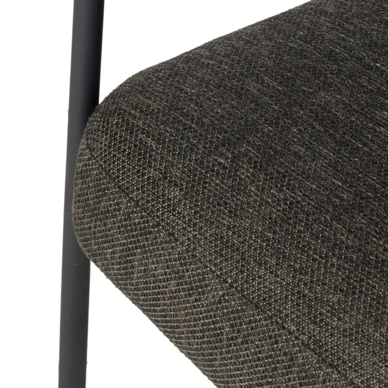 Black Woven Iron Outdoor Dining Chair with Cushions