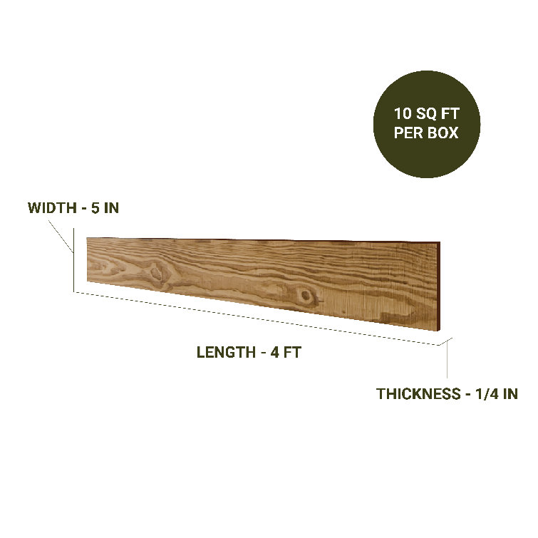 Rustic Thermo-Treated 5x48 Barn Wood Wall Planks, Unfinished - 6 Pack