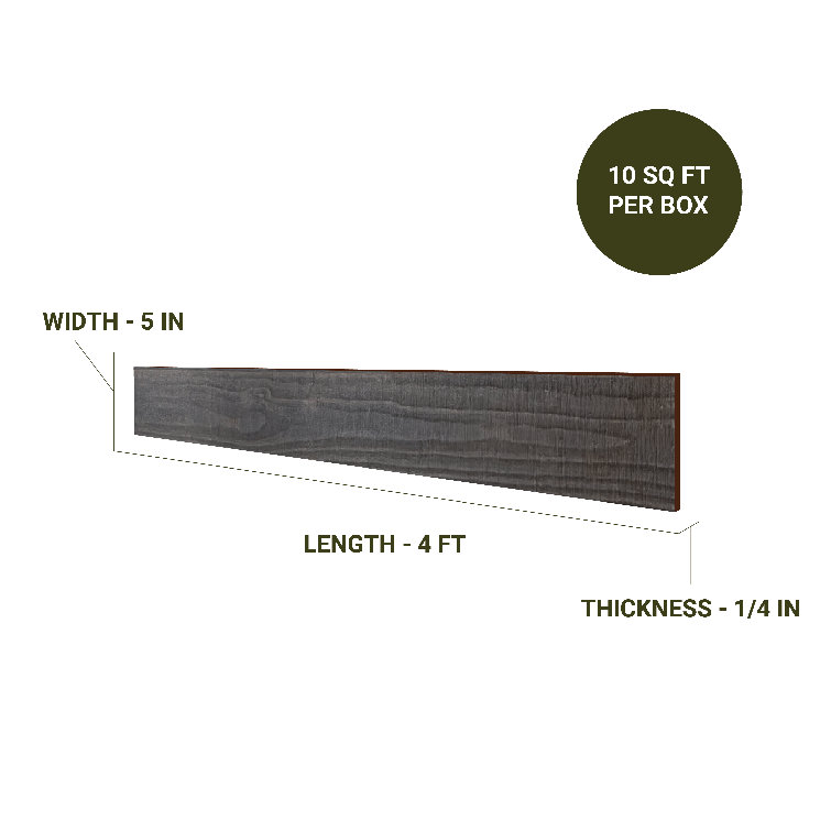 Ebony Pine 4 ft. Distressed Barn Wood Wall Planks (6-Pack)