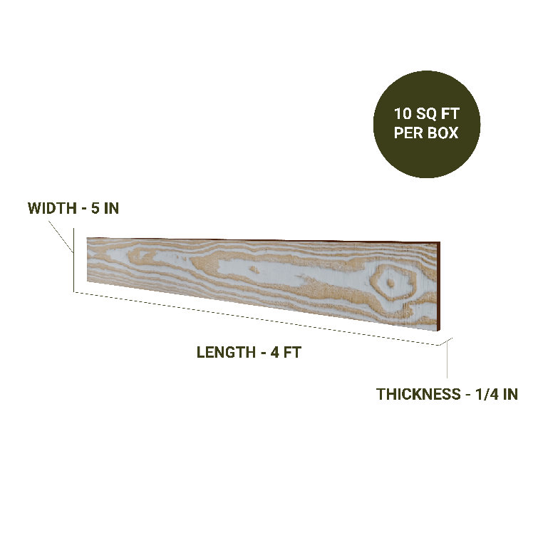 Distressed Pine 4 ft. Smooth Rustic Wall Planks