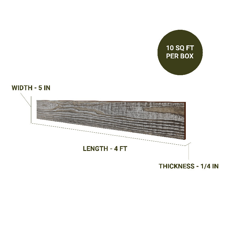 Barn Gray Premium Rustic Wood Wall Planks - 4 ft. Length (6-Pack)