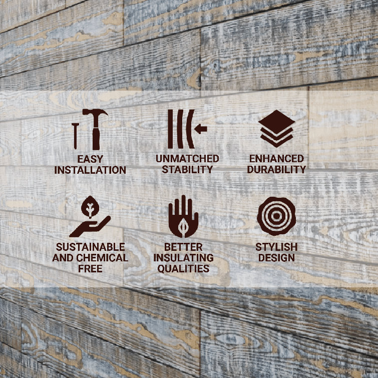 Camo Distressed Pine Barn Wood Wall Planks 4 ft 6-Pack