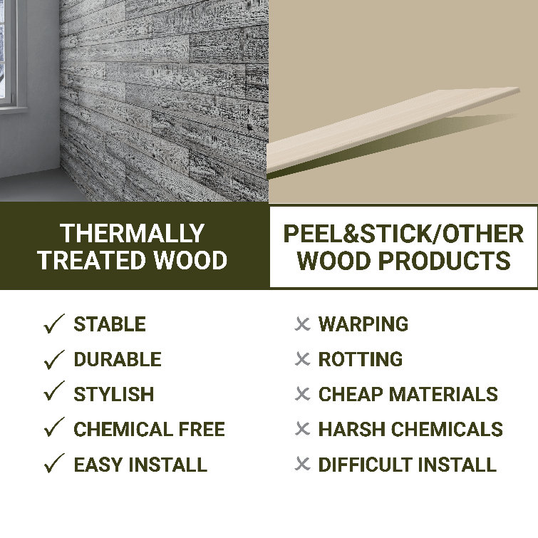 Distressed Pine 4 ft Barn Wood Wall Planks 6-Pack