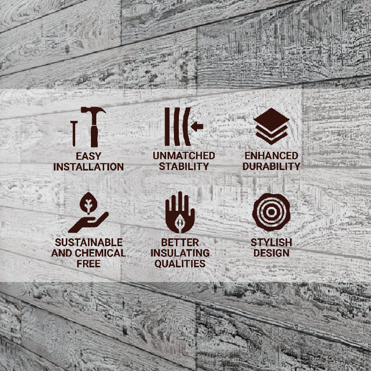 Distressed Pine 4 ft Barn Wood Wall Planks 6-Pack