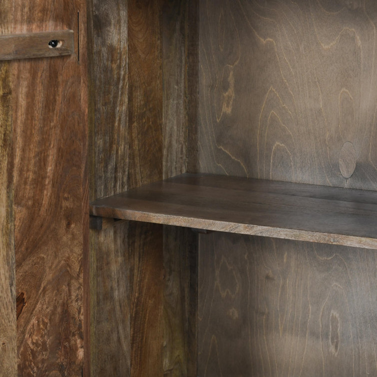 Viva 65'' Rustic Oak Hand-Carved Mango Wood Sideboard