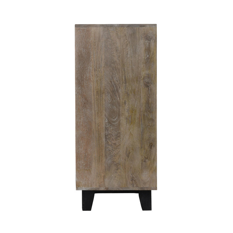 Viva 65'' Rustic Oak Hand-Carved Mango Wood Sideboard