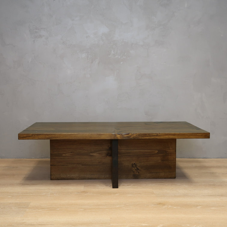 Jacobean Solid Wood Rectangular Coffee Table with Cross Base