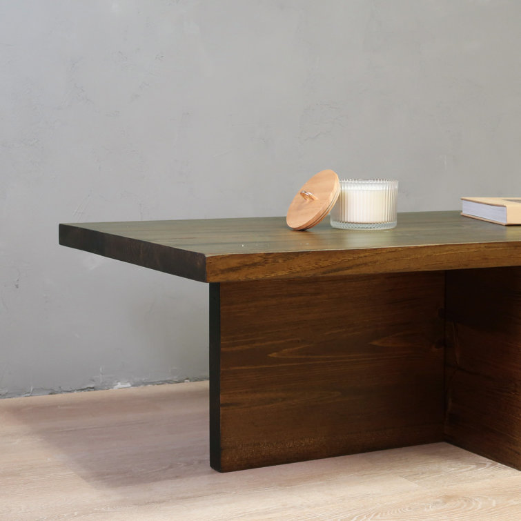 Jacobean Solid Wood Rectangular Coffee Table with Cross Base