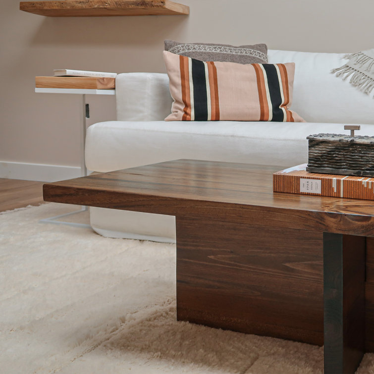 Jacobean Solid Wood Rectangular Coffee Table with Cross Base
