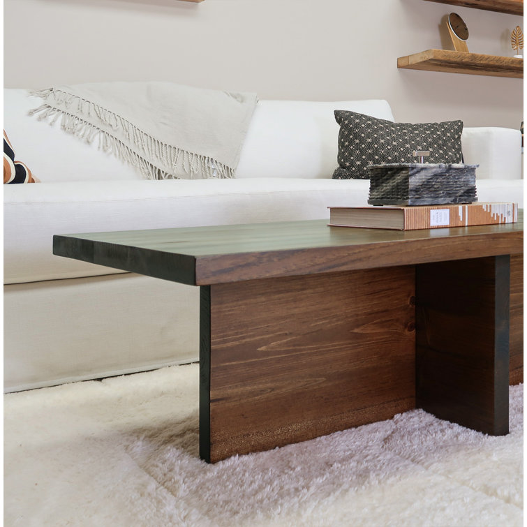 Jacobean Solid Wood Rectangular Coffee Table with Cross Base