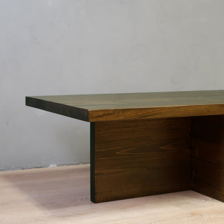 Jacobean Solid Wood Rectangular Coffee Table with Cross Base