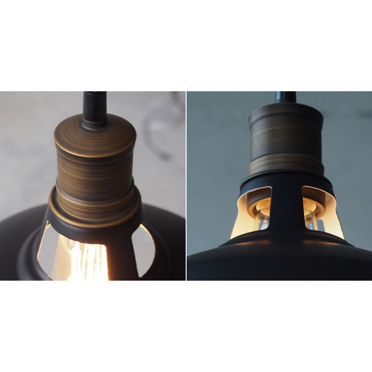 Matte Black and White Industrial Barn Pendant Light