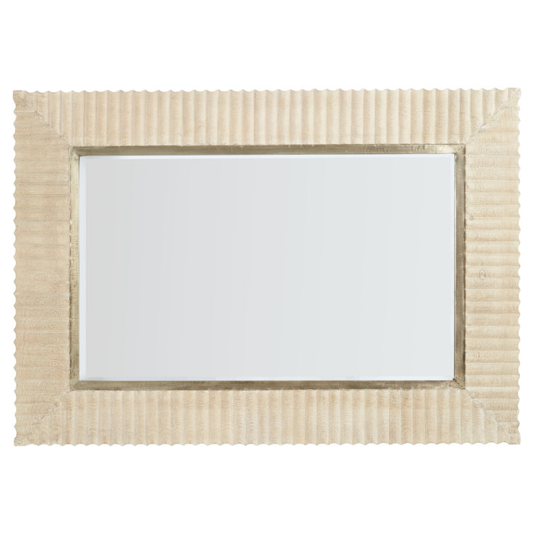 Cerused White Mango Wood Rectangular Mirror, 54" x 38"