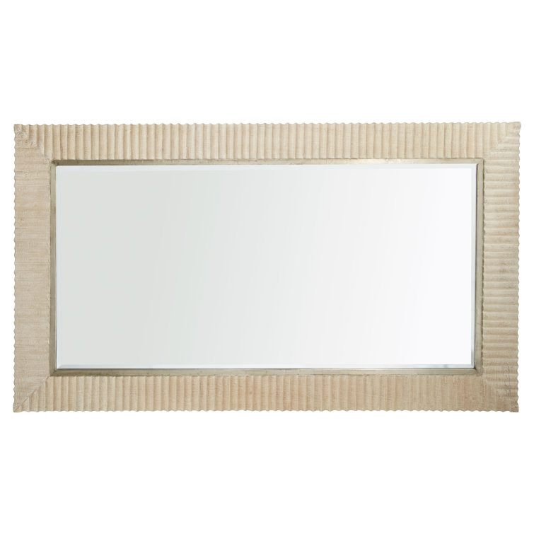 Large White Mango Wood Rectangular Floor Mirror