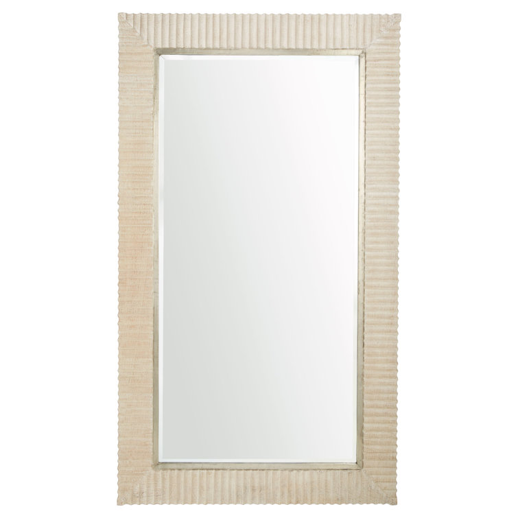 Large White Mango Wood Rectangular Floor Mirror
