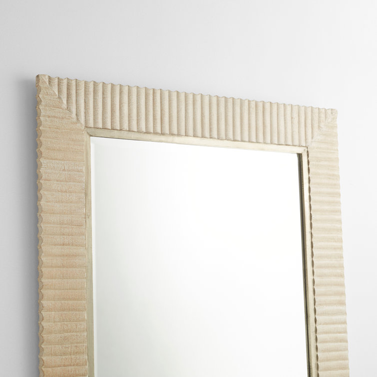 Large White Mango Wood Rectangular Floor Mirror