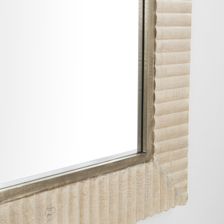 Large White Mango Wood Rectangular Floor Mirror