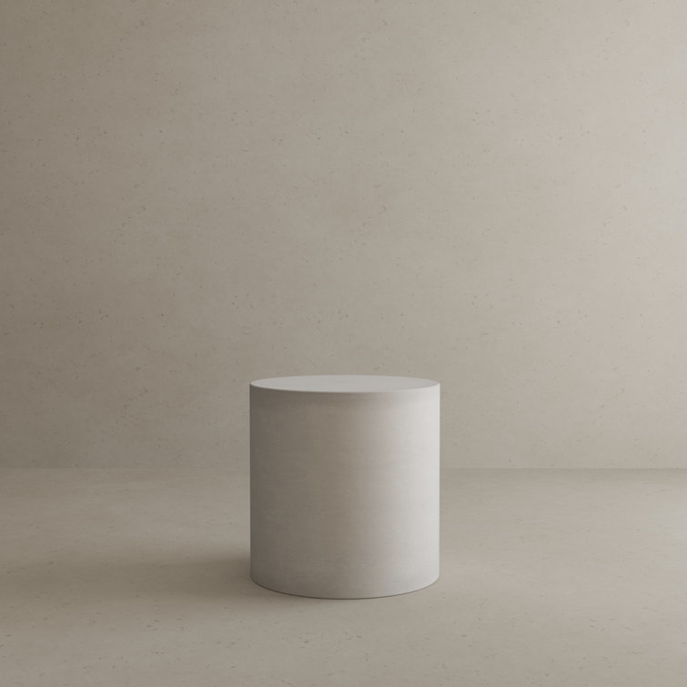 Ivory 20'' Round Concrete Outdoor Side Table