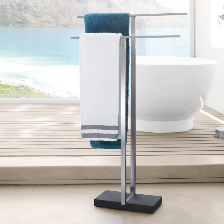 Menoto Freestanding Stainless Steel Towel Stand with Dual Rails