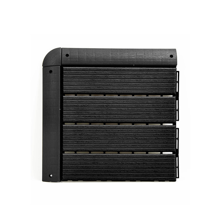 Dark Gray Plastic Interlocking Deck Tile Edge Strips