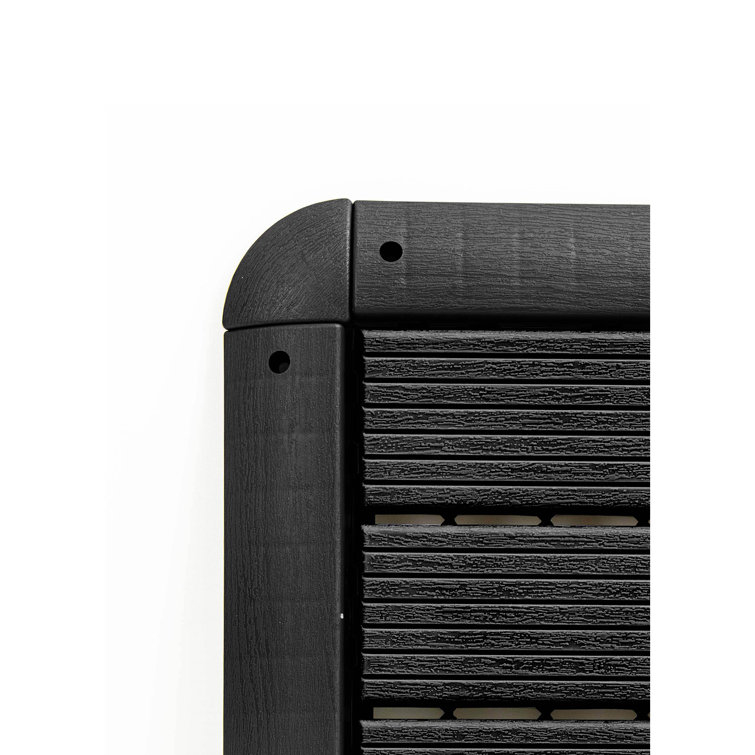Dark Gray Plastic Interlocking Deck Tile Edge Strips