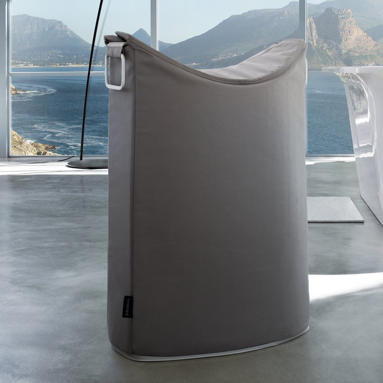 Taupe Triangular Collapsible Laundry Hamper with Lid