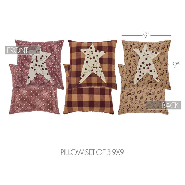 Pip Vinestar Burgundy Cotton Square Throw Pillow Set
